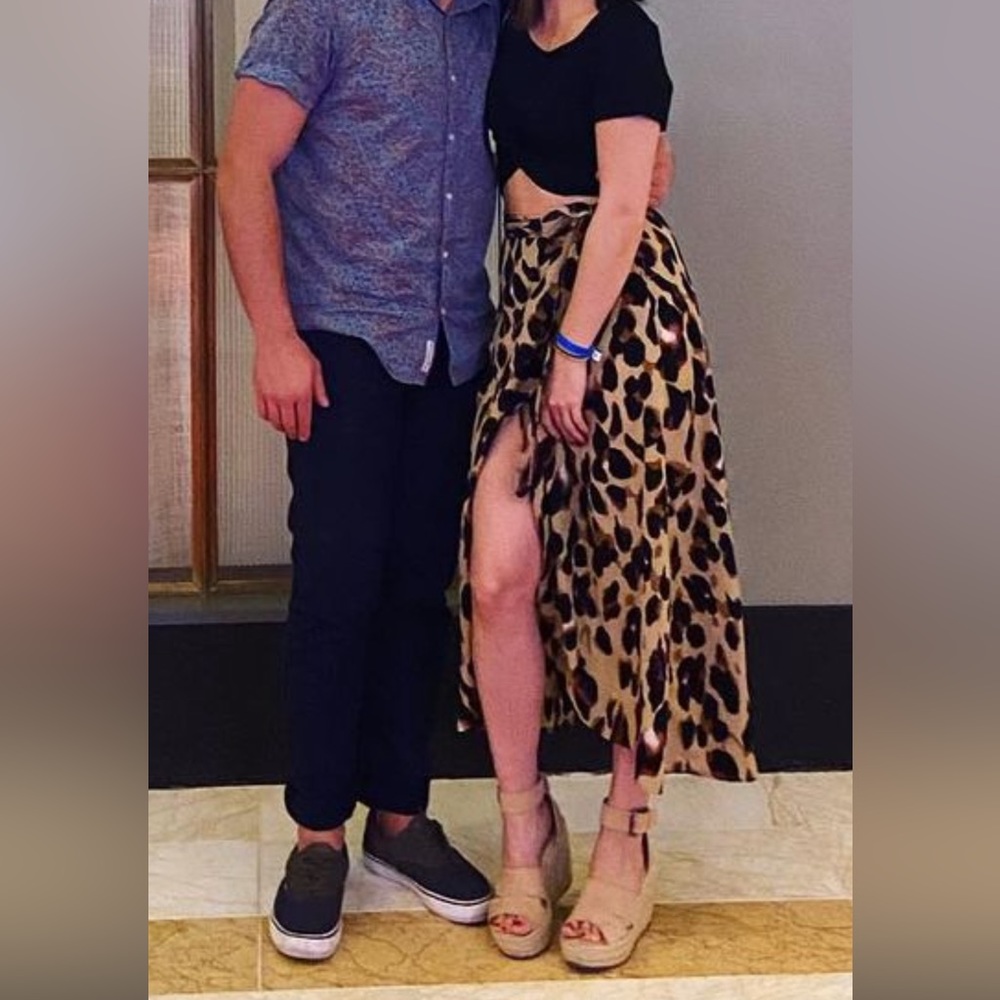 Leopard print wrap skirt